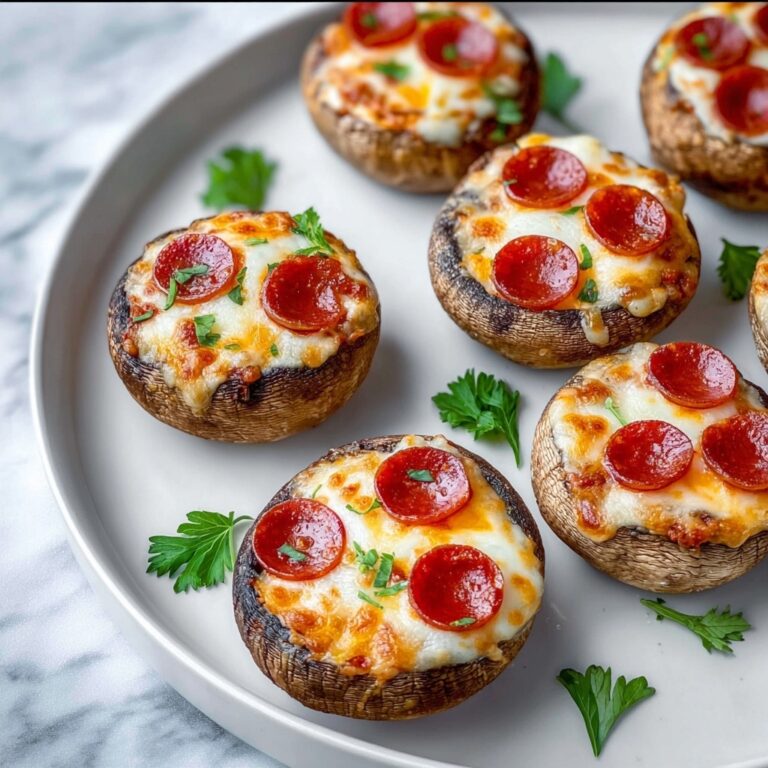 Keto Stuffed Mushrooms with Pepperoni, Olives, and Melted Cheese Recipe
