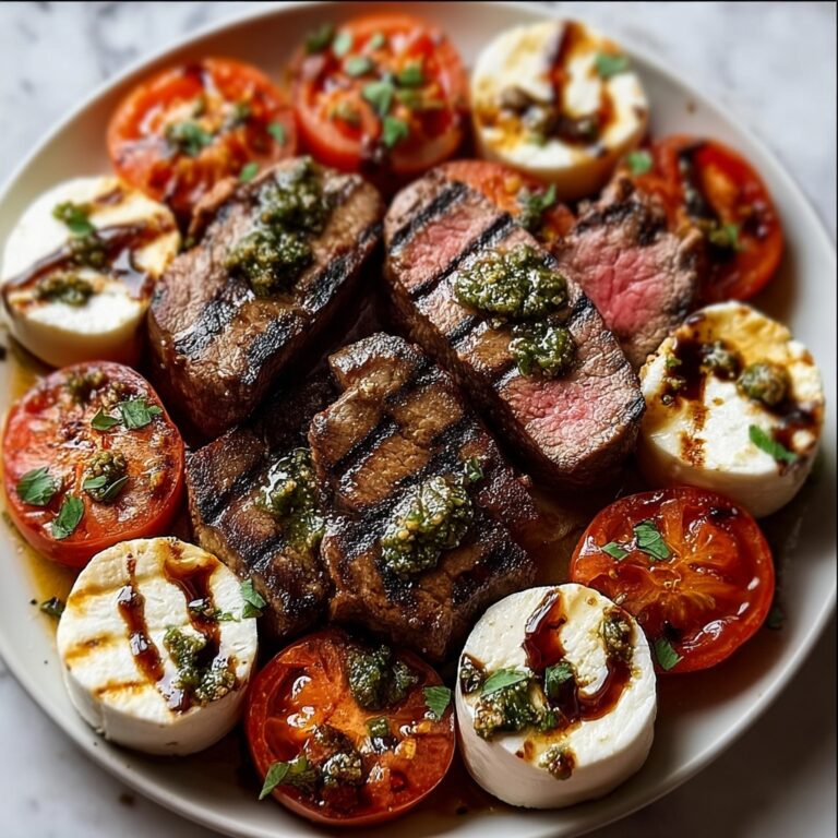 Grilled Balsamic Flank Steak Caprese Recipe