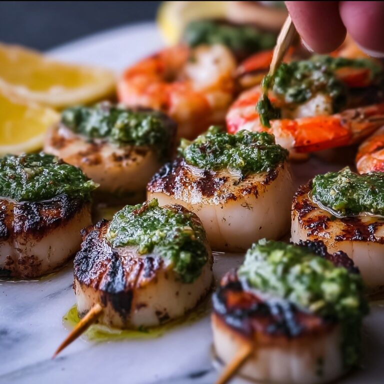Grilled Surf & Turf Skewers with Chimichurri Recipe
