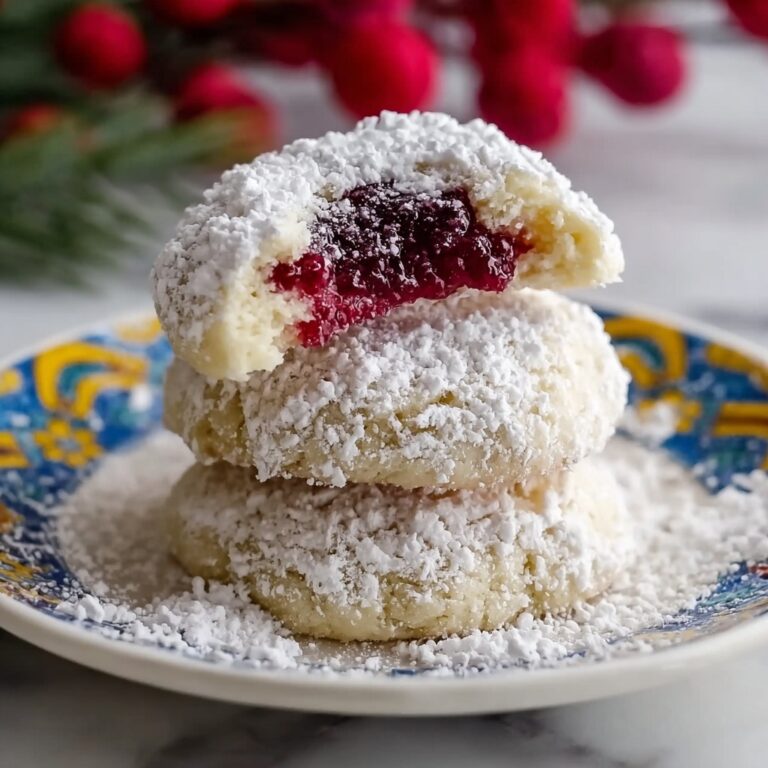 Raspberry-Filled Almond Snow Cookies Recipe