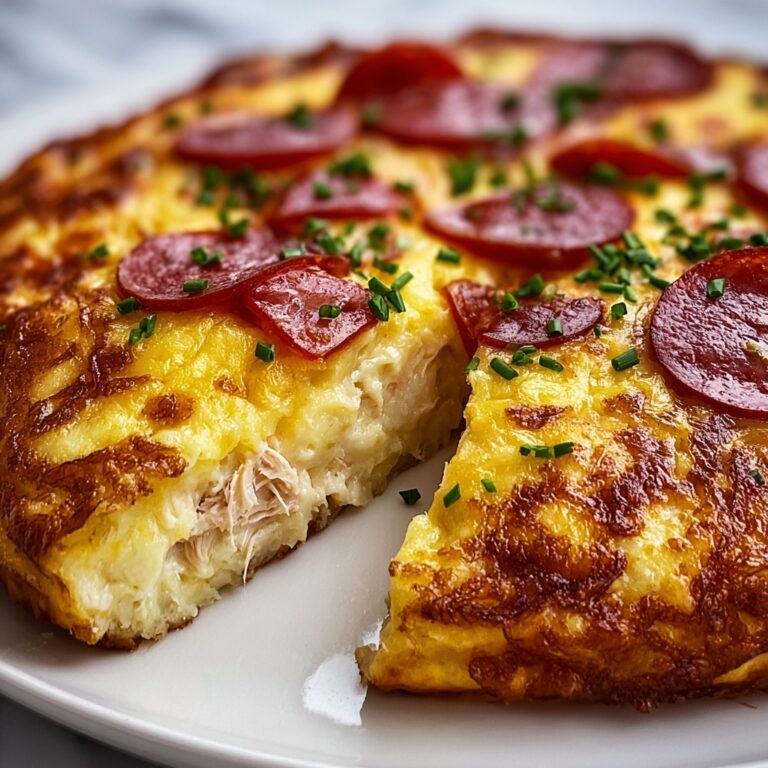 Cheesy Salami Chicken Hashbrown Omelette Recipe