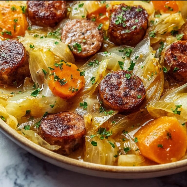 Hearty Sausage and Cabbage Stew with Potatoes and Carrots Recipe