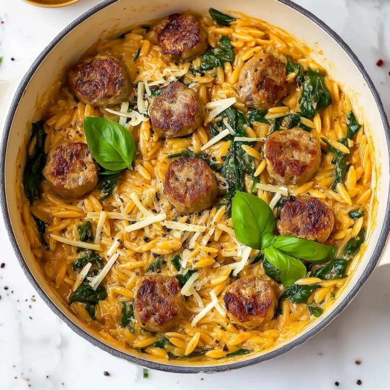 One Pan Chicken Sausage and Orzo Recipe