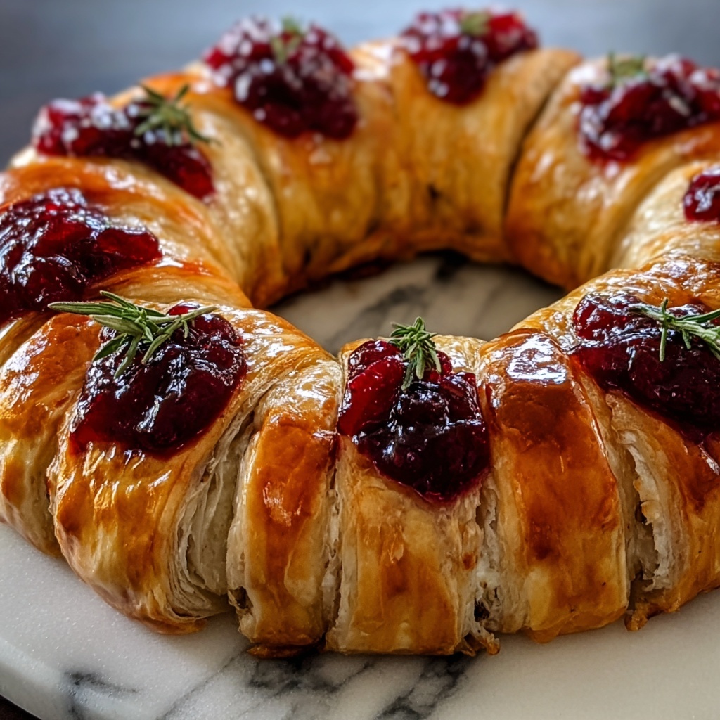 Thanksgiving Turkey and Cranberry Crescent Ring Recipe - Recipe Image