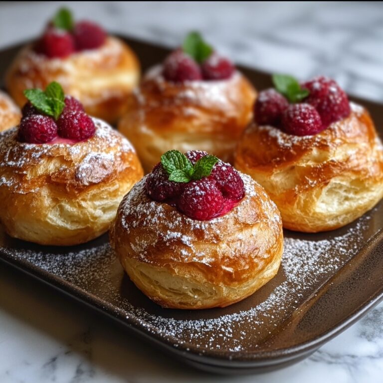 Choux Buns with Pistachio and Raspberry Filling Recipe