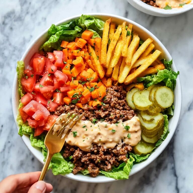 Beef Burger Bowl with Roasted Sweet Potatoes and Homemade Sauce Recipe
