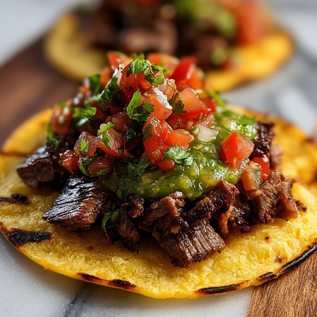 Mexican Tostadas de Carne Asada Recipe - Recipe Image
