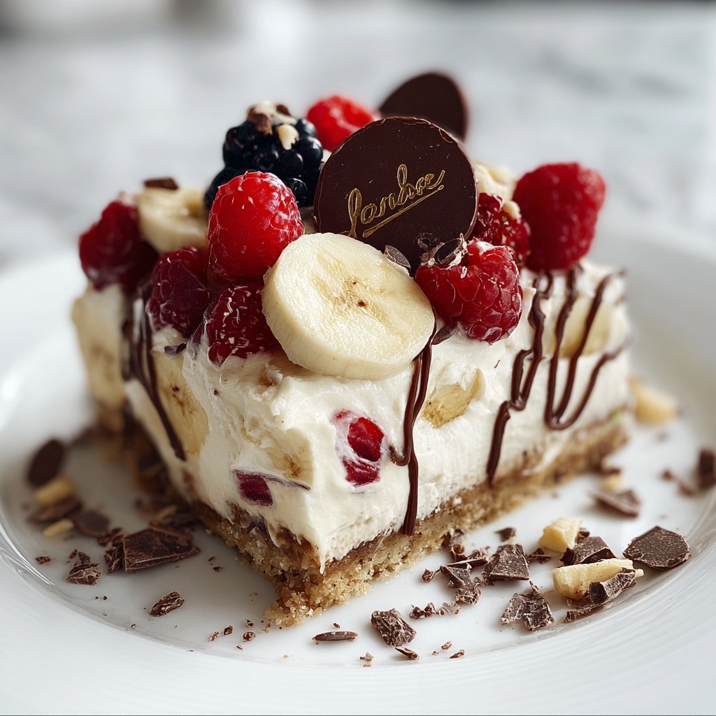 Heavenly No-Bake Banana Split Cheesecake Recipe - Recipe Image