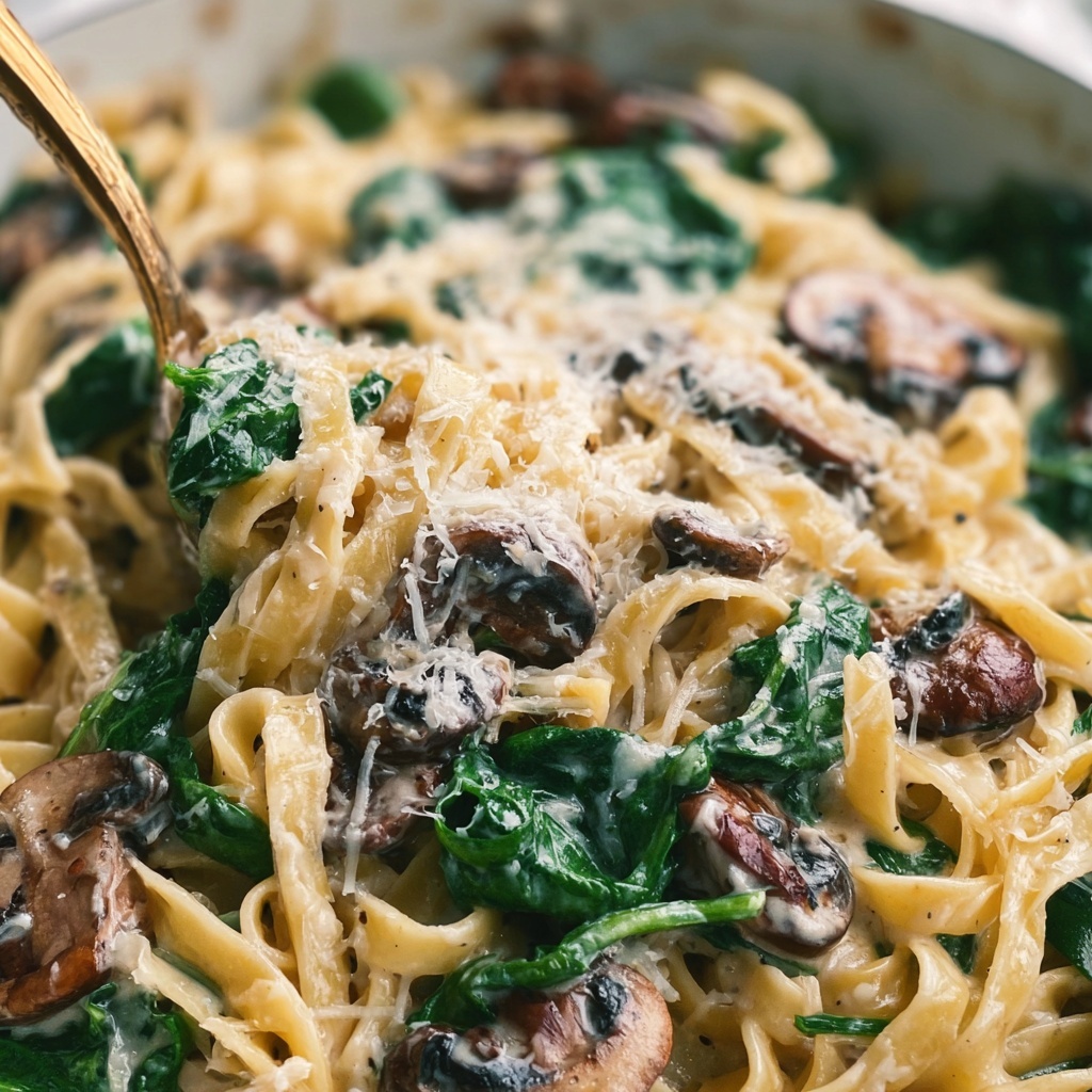 Creamy Mushroom Fettuccine Recipe - Recipe Image