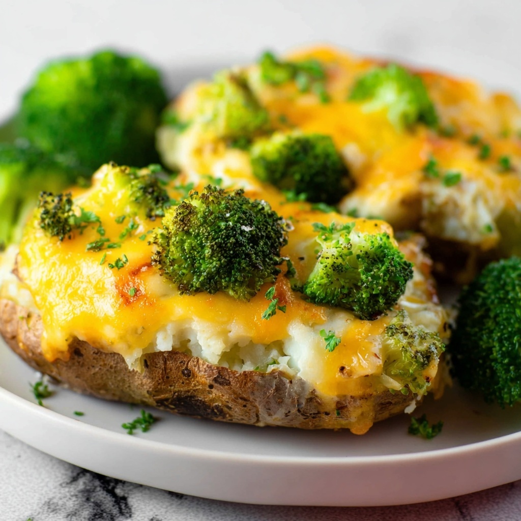 Cheesy Broccoli Twice-Baked Potatoes Recipe - Recipe Image