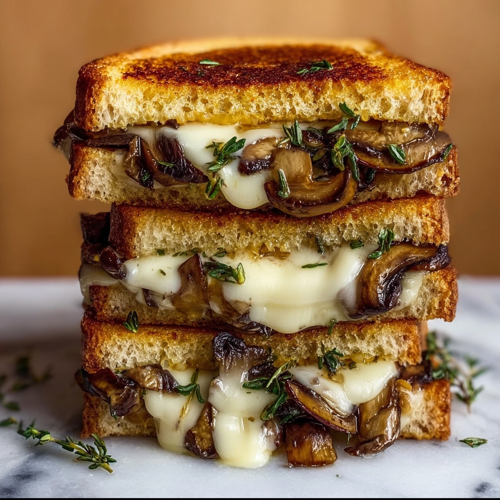 Gourmet Grilled Cheese with Gouda, Roasted Mushrooms, and Onions Recipe - Recipe Image