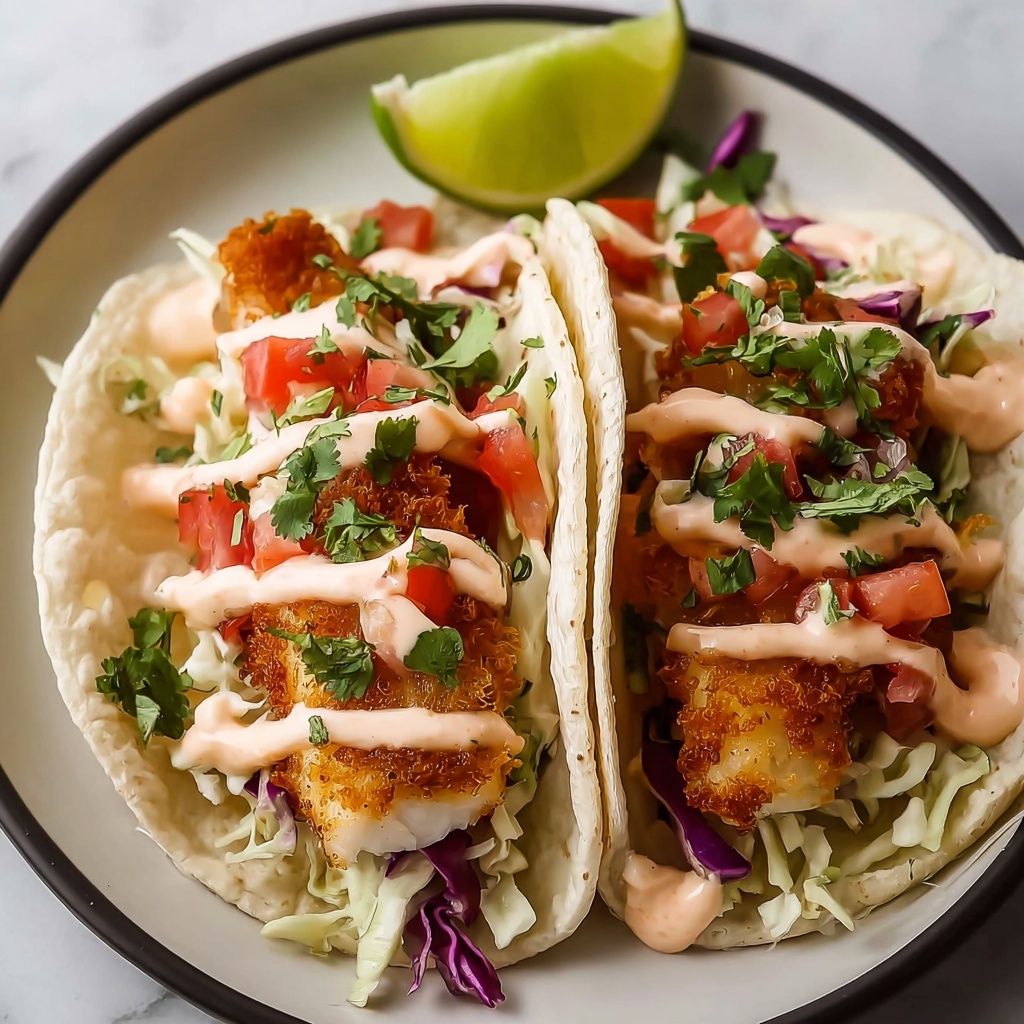 Cod Fish Tacos with Spiced Cumin-Cinnamon Seasoning and Fresh Toppings Recipe - Recipe Image