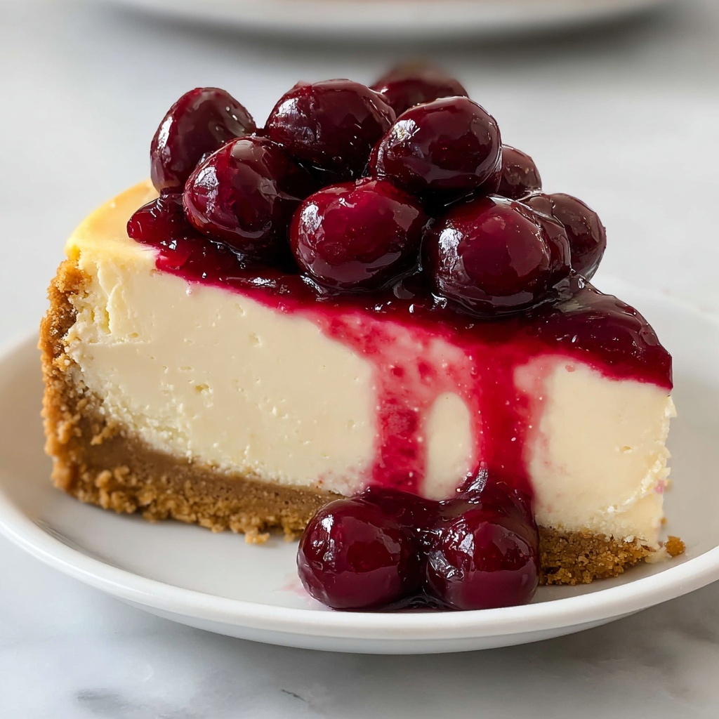 Classic New York Cheesecake with Cherry Pie Filling Recipe - Recipe Image