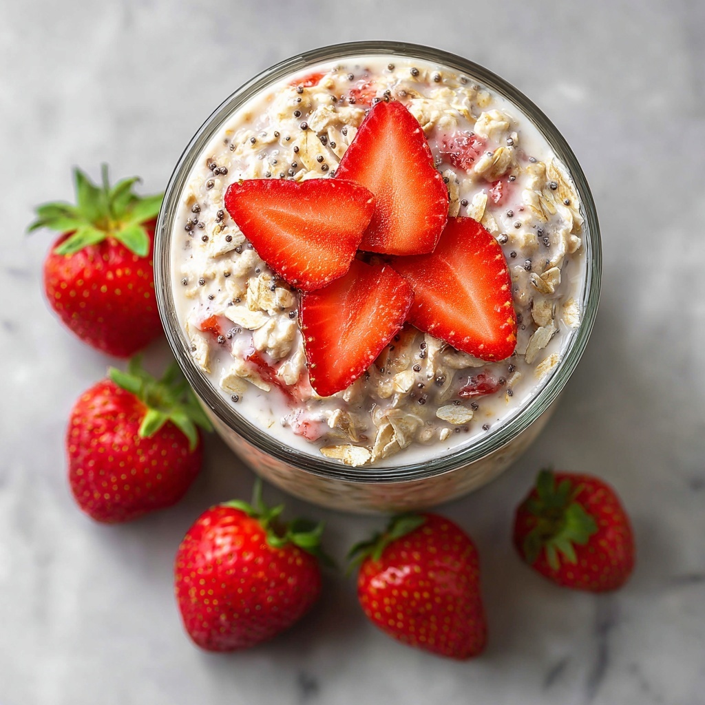 Strawberries and Cream Overnight Oats Recipe - Recipe Image