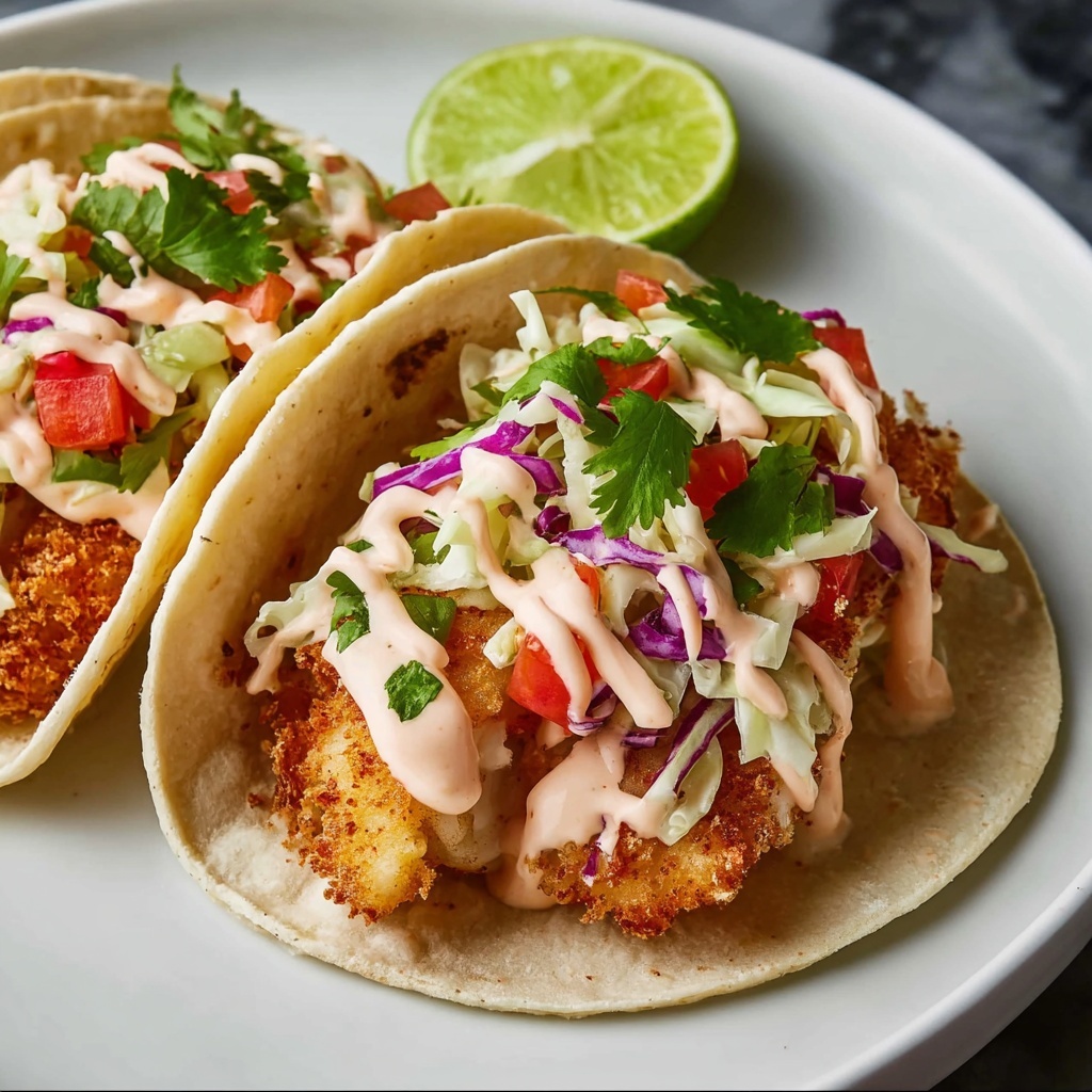 Cod Fish Tacos with Spiced Cumin-Cinnamon Seasoning and Fresh Toppings Recipe - Recipe Image