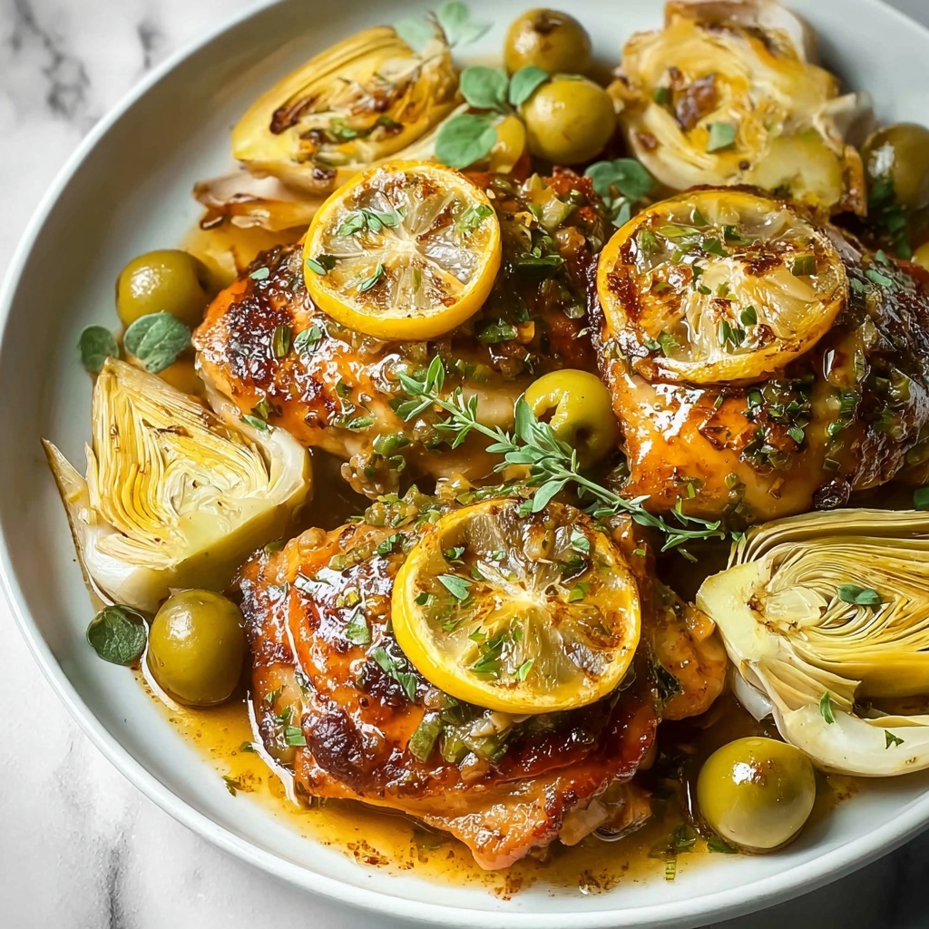 Mediterranean Lemon Chicken with Artichokes & Olives Recipe - Recipe Image