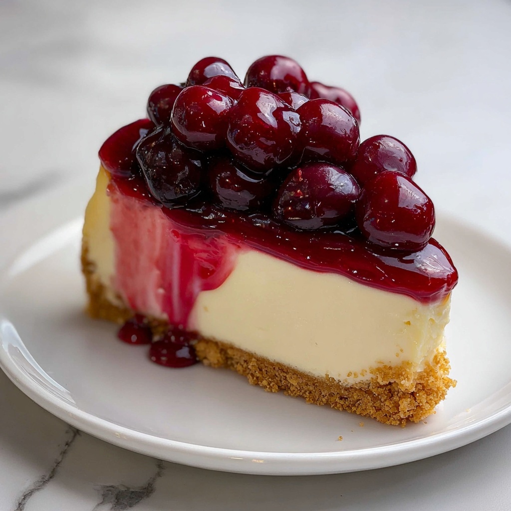 Classic New York Cheesecake with Cherry Pie Filling Recipe - Recipe Image