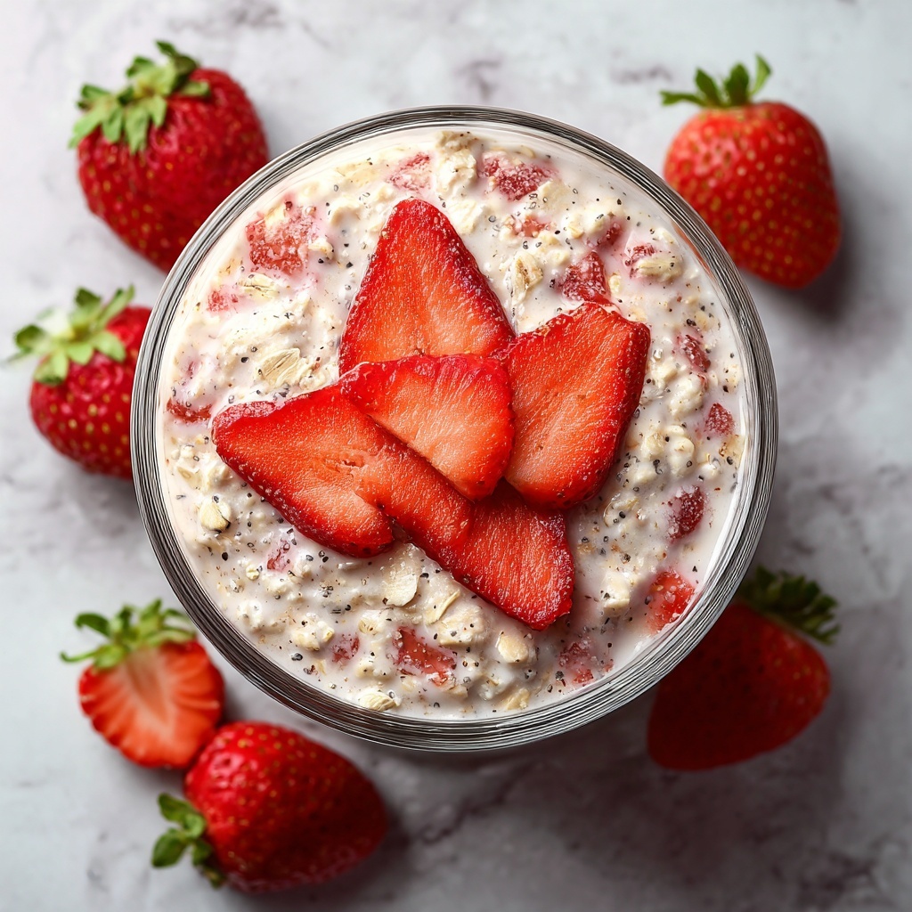 Strawberries and Cream Overnight Oats Recipe - Recipe Image