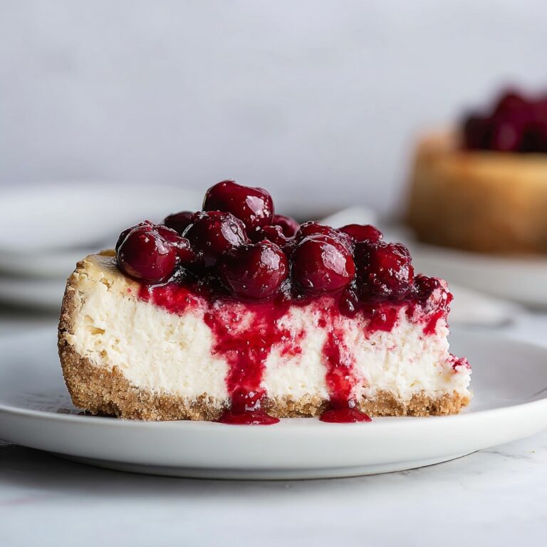 Baked Vegan Cheesecake with Cherry Compote Recipe
