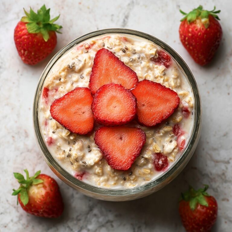 Strawberries and Cream Overnight Oats Recipe